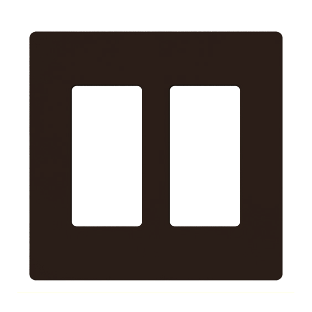 Placa de pared 2 espacio, para atenuador (dimmer), switch ó control remoto PICO inalámbrico.