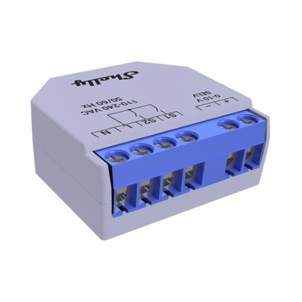 [SHELLYPLUS010V] Relevador DIMMER 0-10V / Industrial y residencial inteligente /  Soporta Google y Alexa / Nube P2P y local / Ideal para atenuar iluminación.