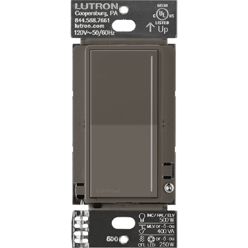 (RadioRa3) Atenuador táctil Sunnata Dimmer PRO color trufa, requiere cable neutro / soporta 250W LED
