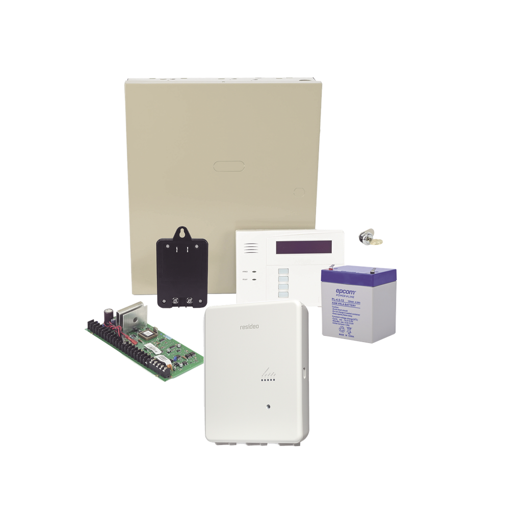 Panel de Alarma VISTA48 con Comunicador IPCOM, Batería y Transformador