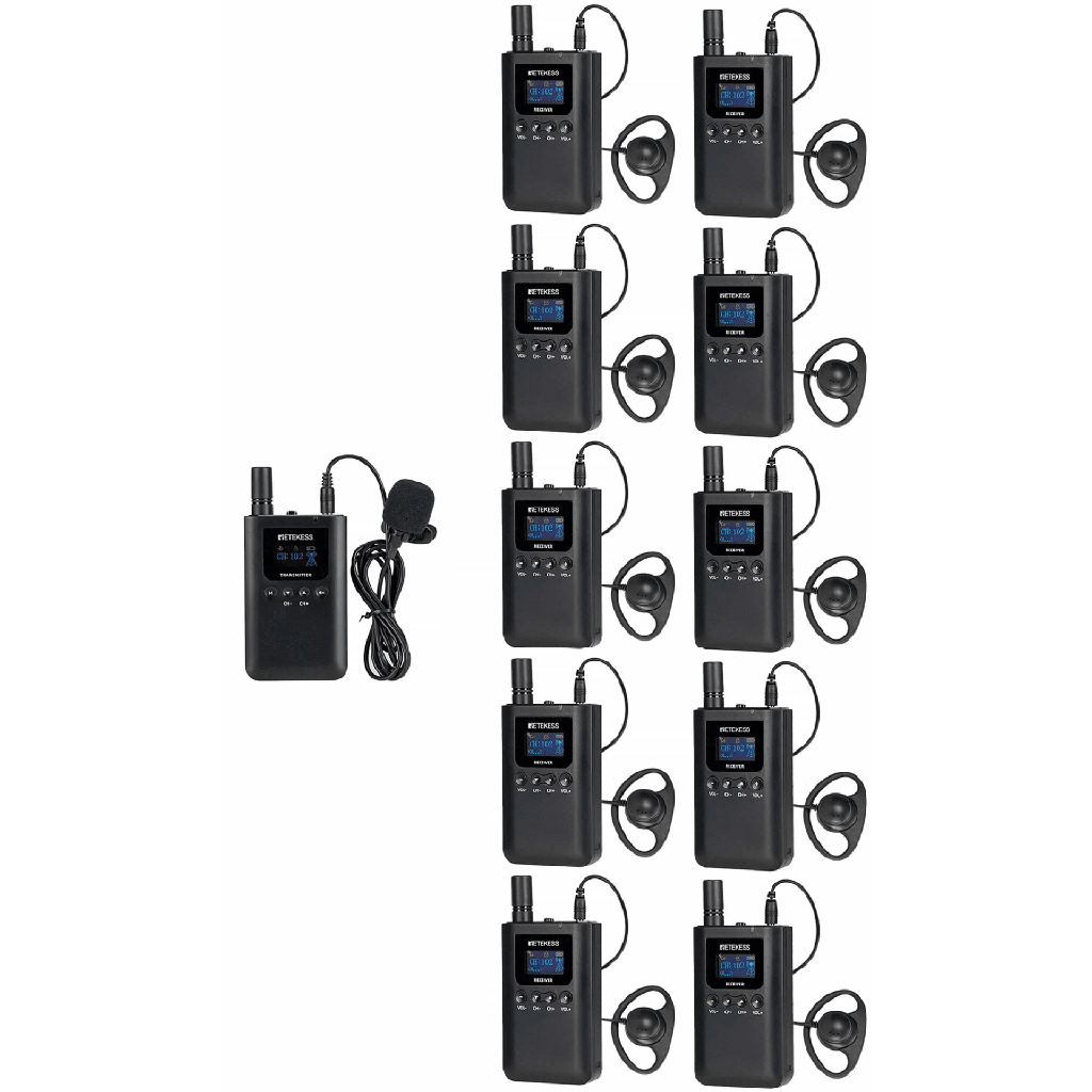 [TT125] TT125 Kit para guía turístico de 1 transmisor y 10 receptores