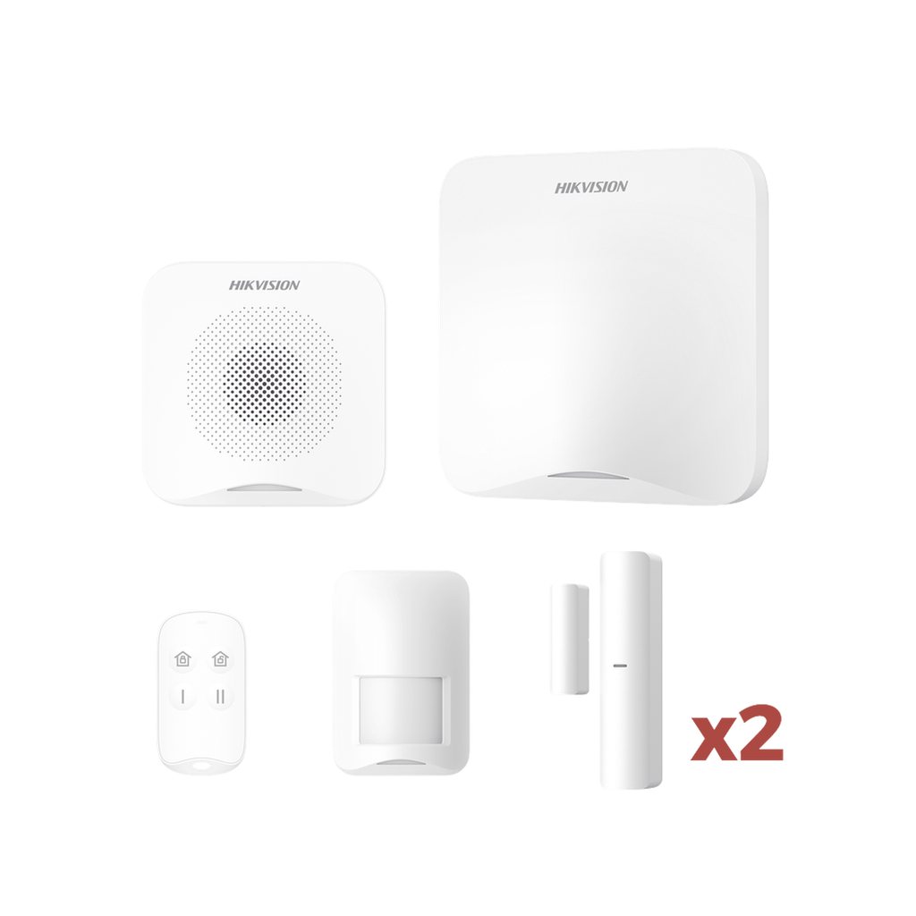 AXHOME-KIT-WIFI (AX HOME) KIT de Alarma AX HOME / Incluye: 1 Hub con batería de respaldo / 1 Llavero / 1 PIR / 2 Contactos Magnéticos / 1 Sirena / Wi-Fi / Compatible con Hik-Connect P2P y Hik-Partner PRO