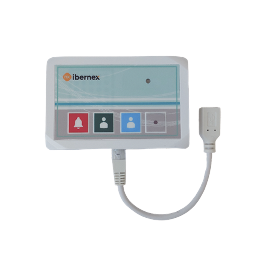 Terminal de Cama Inalámbrico / Botón de Alarma Presencia y Médico / IP54 / Material ABS Antibacteriano / RF 433MHz / 400 metros Distancia Transmisión (linea de vista)/ Alimentación 2xAAA / Protocolo POCSAG