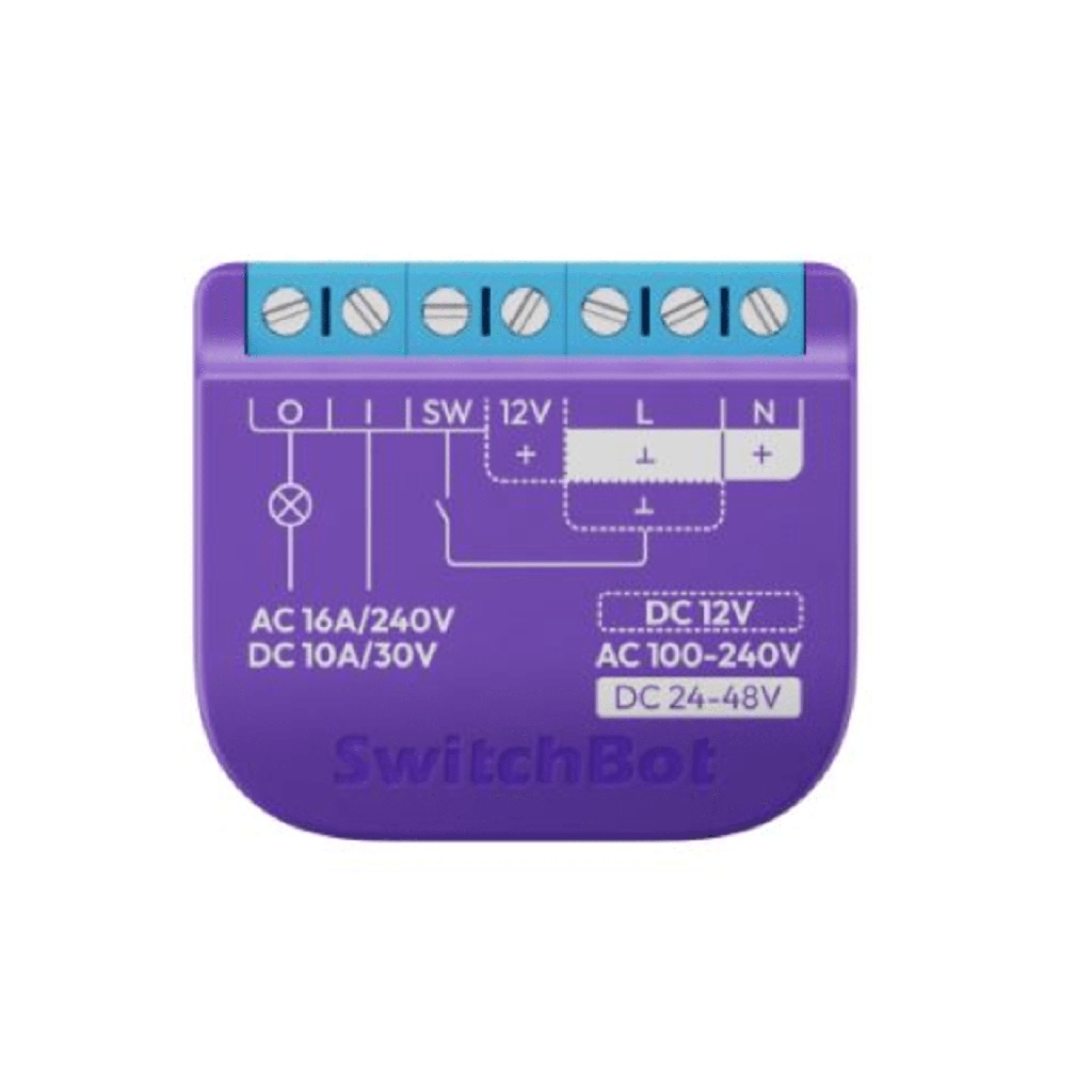 [SWITCHBOTRELSW1] Switch Relevador Inteligente conectividad inalambrica Wifi y BLE / Salida Contacto Seco / Compatible con asistentes de voz / Dimensiones 42x36x16 mm