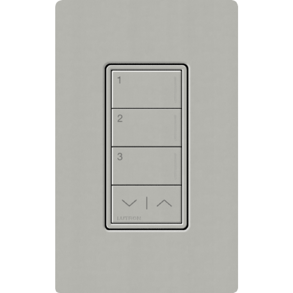 (RadioRa3) Botonera Sunnata Blanco 3 escenas y 2 botones subir/bajar para Radio RA3, programe escenas diferentes en cada botón.