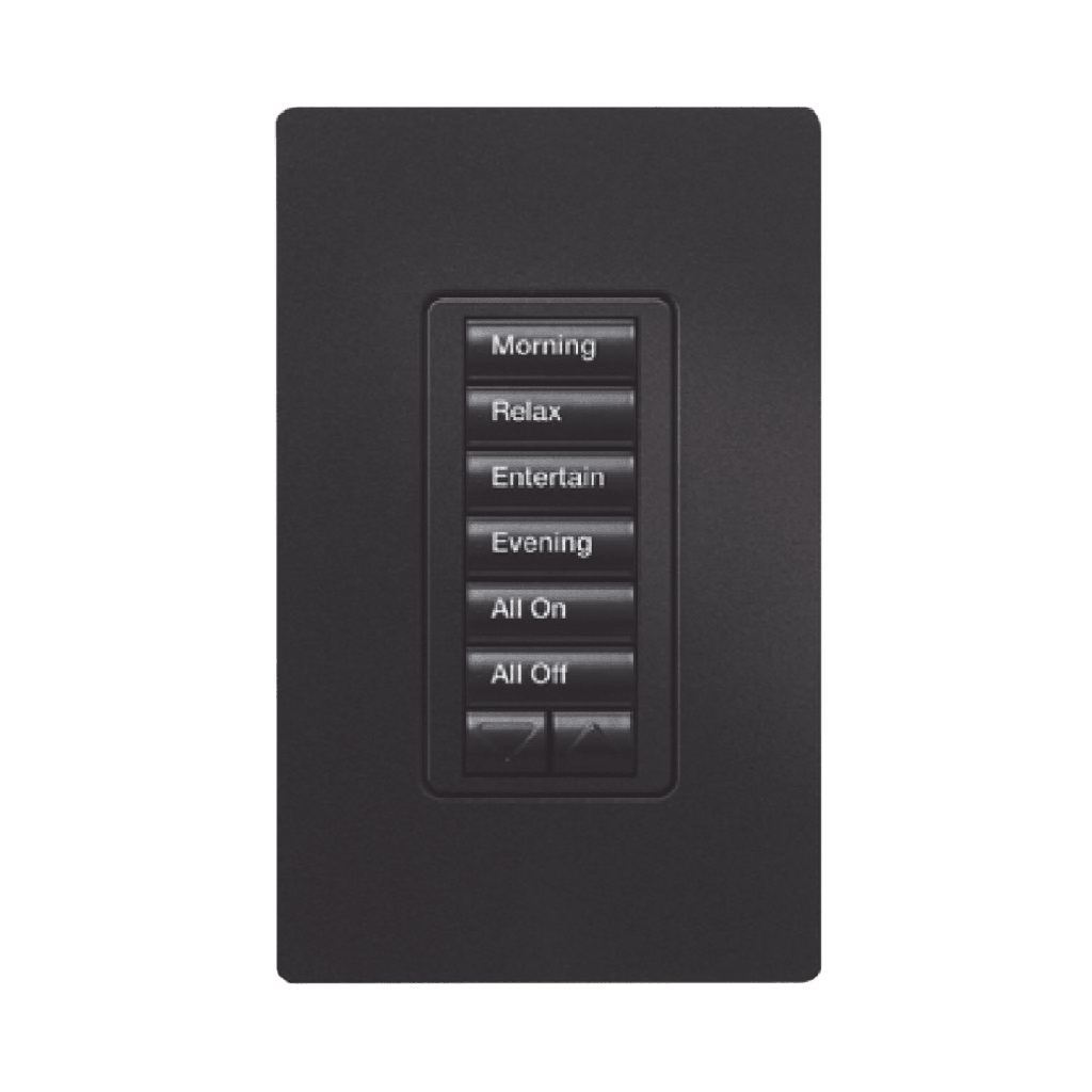 (RadioRA2) Teclado Seetouch Hibrido 6 botones, 2 botones subir/bajar, programe escenas diferentes en cada botón,puede instalarse en un interruptor de luz.