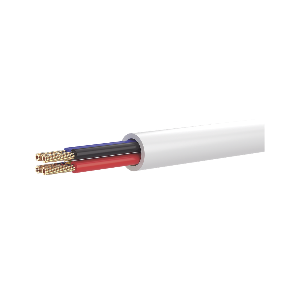[DS-1AC4AUC0M] Bobina de 100 Metros de Cable Multifilar / CCA / 4 x 22 AWG / Color Blanco / PVC / CCAM / Uso en Interior / Aplicaciones en Alarmas - Automatización