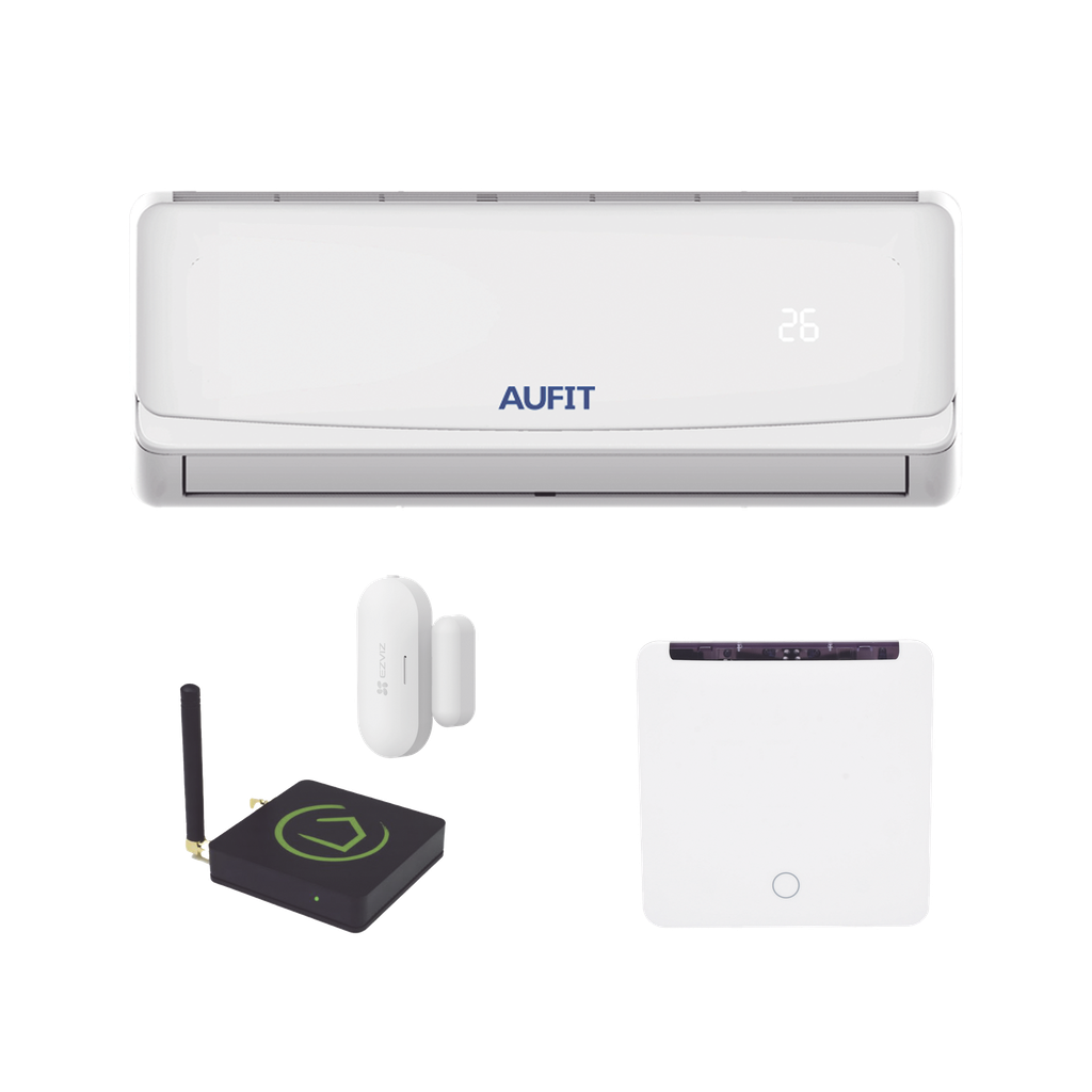 [AUFIT-SMART-Z-WAVE] Kit para automatización / Compatible con cualquier Minisplit AUFIT / Minisplit CHI-R32-12K-110 / Termostato IR2900ZW / Hub controlador HC8 / Contacto magnético Inalámbrico CST2C
