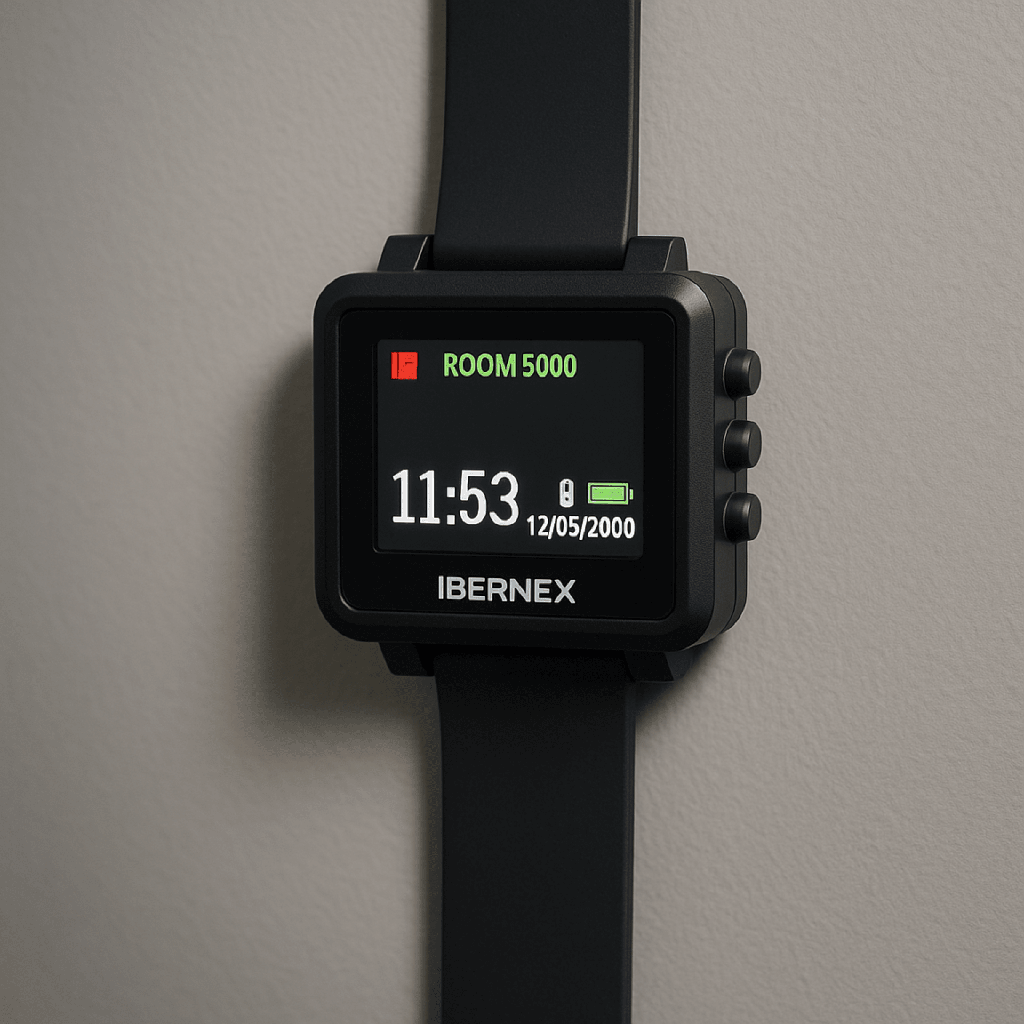 Reloj Receptor Inalámbrico de Muñeca / Display LCD a Color / Batería Recargable / Indicación Visual y Acústica de Alarmas / Almacena hasta 3000 Caracteres / Conexión Inalámbrica por Radiofrecuencia