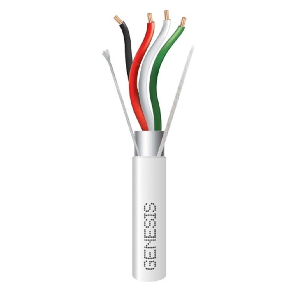 [3204-1112] Bobina de 305 Metros de Cable 4 x 22 AWG BLINDADO / PLENUM / Color Blanco / Para Aplicaciones de Audio, Seguridad y Control