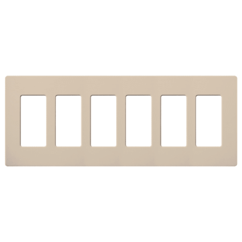 Placa 6 espacios pata dimmer o apagadores Lutron