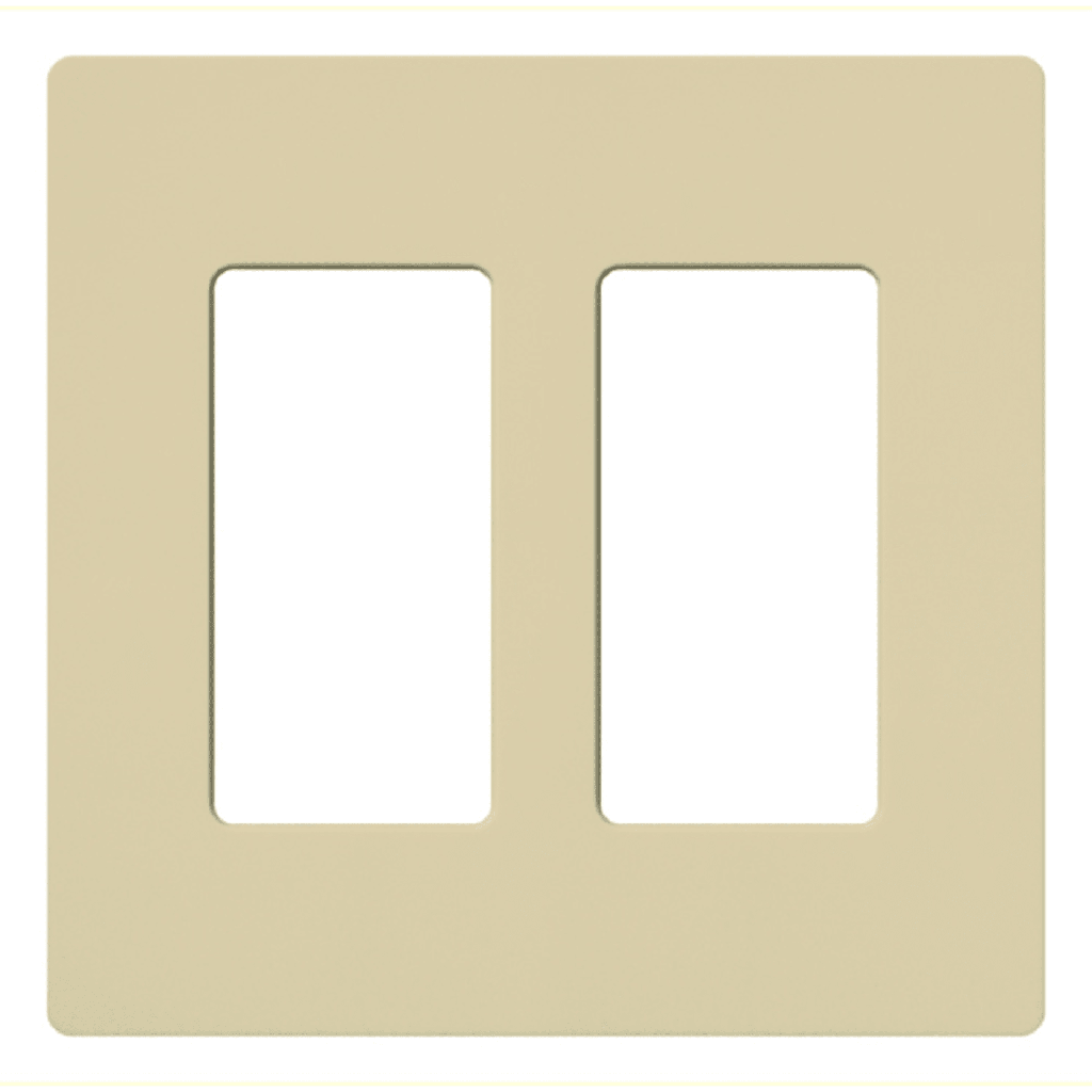 [CW2IV] Placa de pared 2 espacios, para atenuador (dimmer), apagador ó control remoto inalámbrico LUTRON.