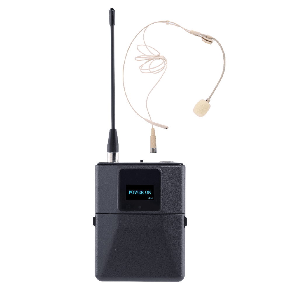 Headset Microfono Digital Inalámbrico EP-59S / Banda U 540-690 MHz / Tecnología Digital pi/4-DQPSK / Transmisión Estable Antinterferencias / Autonomía 10 Horas / Display OLED / Potencia Ajustable hasta 10 dBm