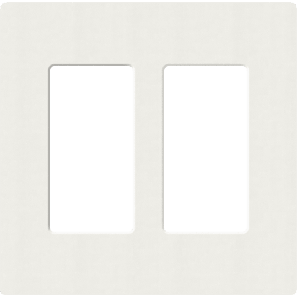 Placa de pared 2 espacios, para atenuador (dimmer), apagador ó control remoto inalámbrico LUTRON.
