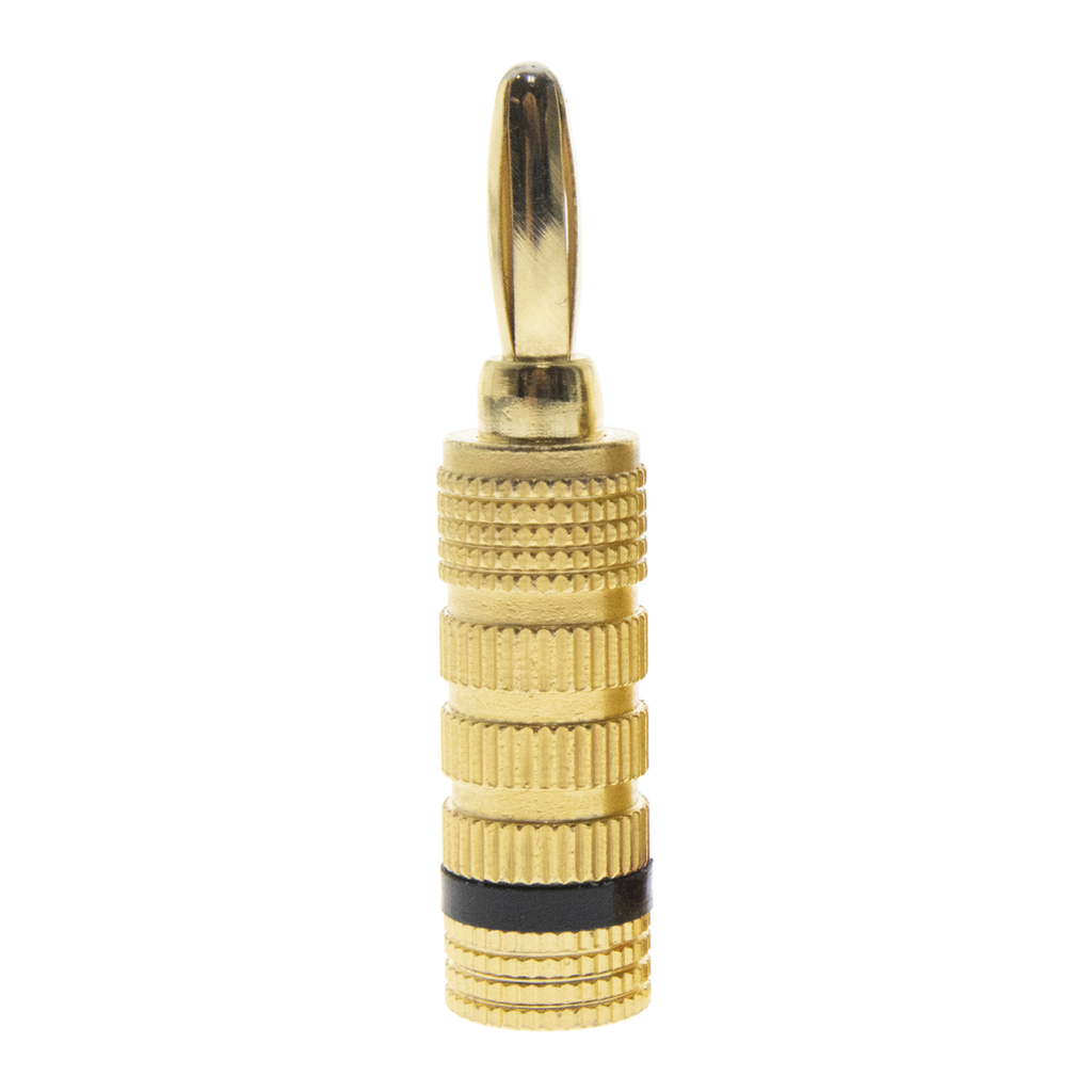 [EP-BSCB] EP-BSCB Conector Banana Tipo Tornillo para Bocinas | Instalaciones Profesionales de Audio | Chapado en Oro | Color Negro (1 Pieza)