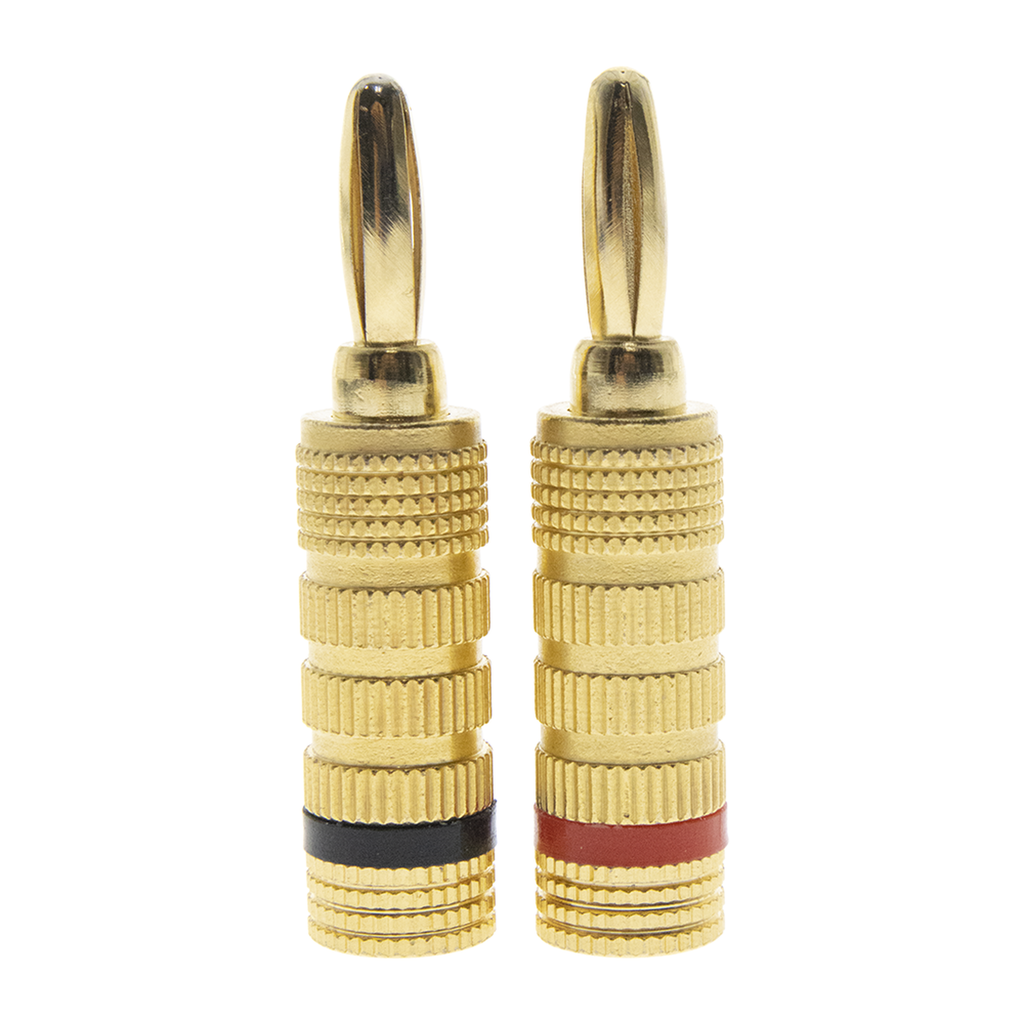 [EP-BSC-KIT] EP-BSC-KIT Kit Conector Banana Tipo Tornillo para Bocinas | Instalaciones Profesionales de Audio | Chapado en Oro | Color Negro + Rojo (2 Piezas)