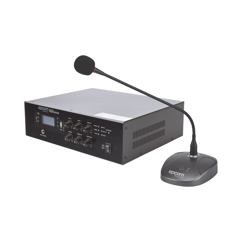 [SFB120/MIC] KIT de Amplificador de 120W Modelo SFB120 | más Micrófono de Escritorio Modelo SF621A