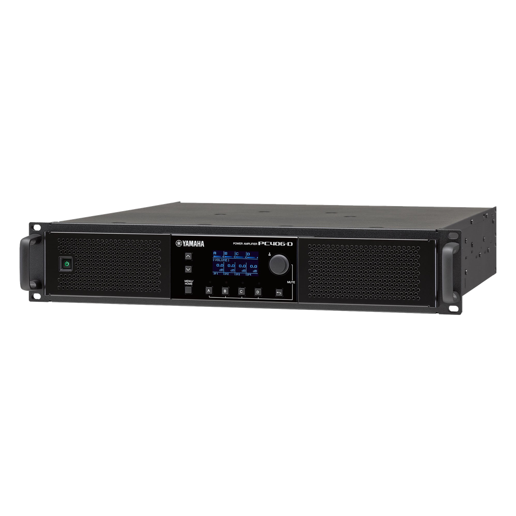 [PC406-DI] Amplificador de Audio de Alta Potencia | 4 x 600w |  Baja Impedancia | 70/100V | DSP Integrado | Interfaz Dante