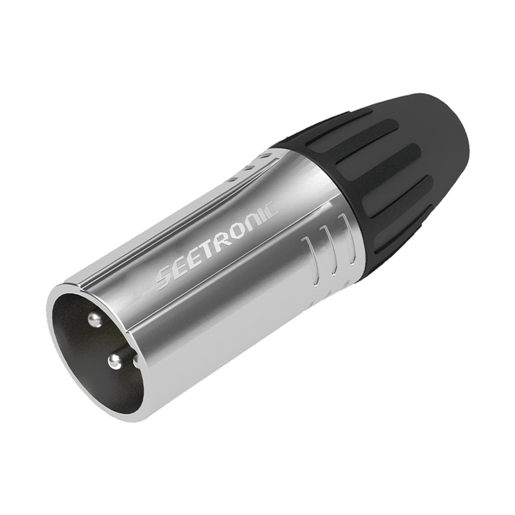 [SCMM3] XLR conector de cable Macho, carcasa cromada perla, contactos plateados