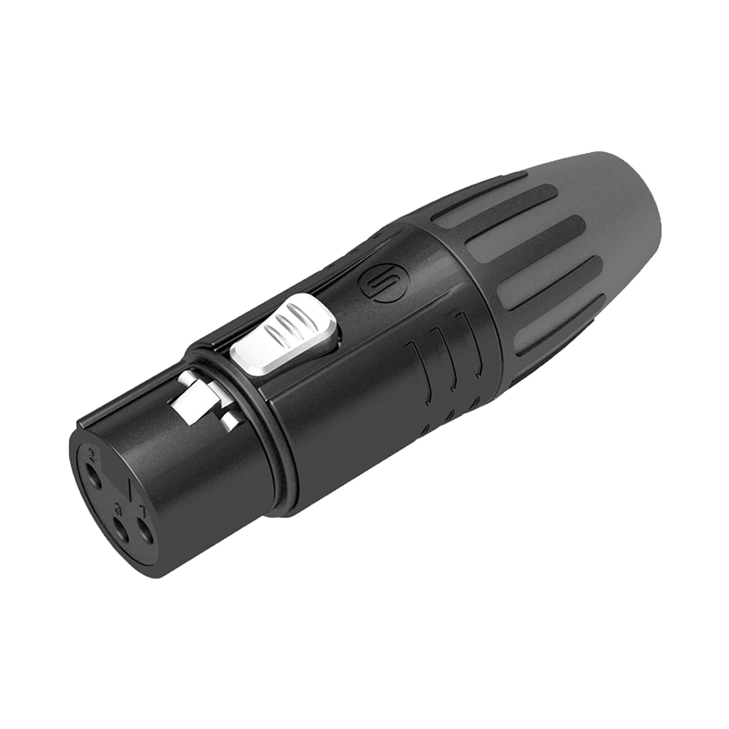 [SCMF3-B] SCMF3-B Conector XLR hembra | Carcasa Enchapada en Negro | Contactos Enchapados en Plata |