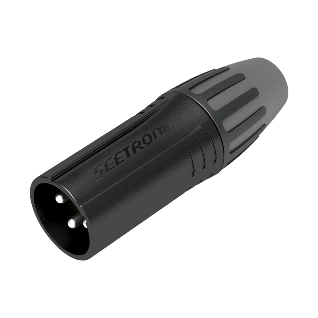 [SCMM3-B] XLR conector de cable macho, carcasa enchapada en negro, contactos enchapados en plata