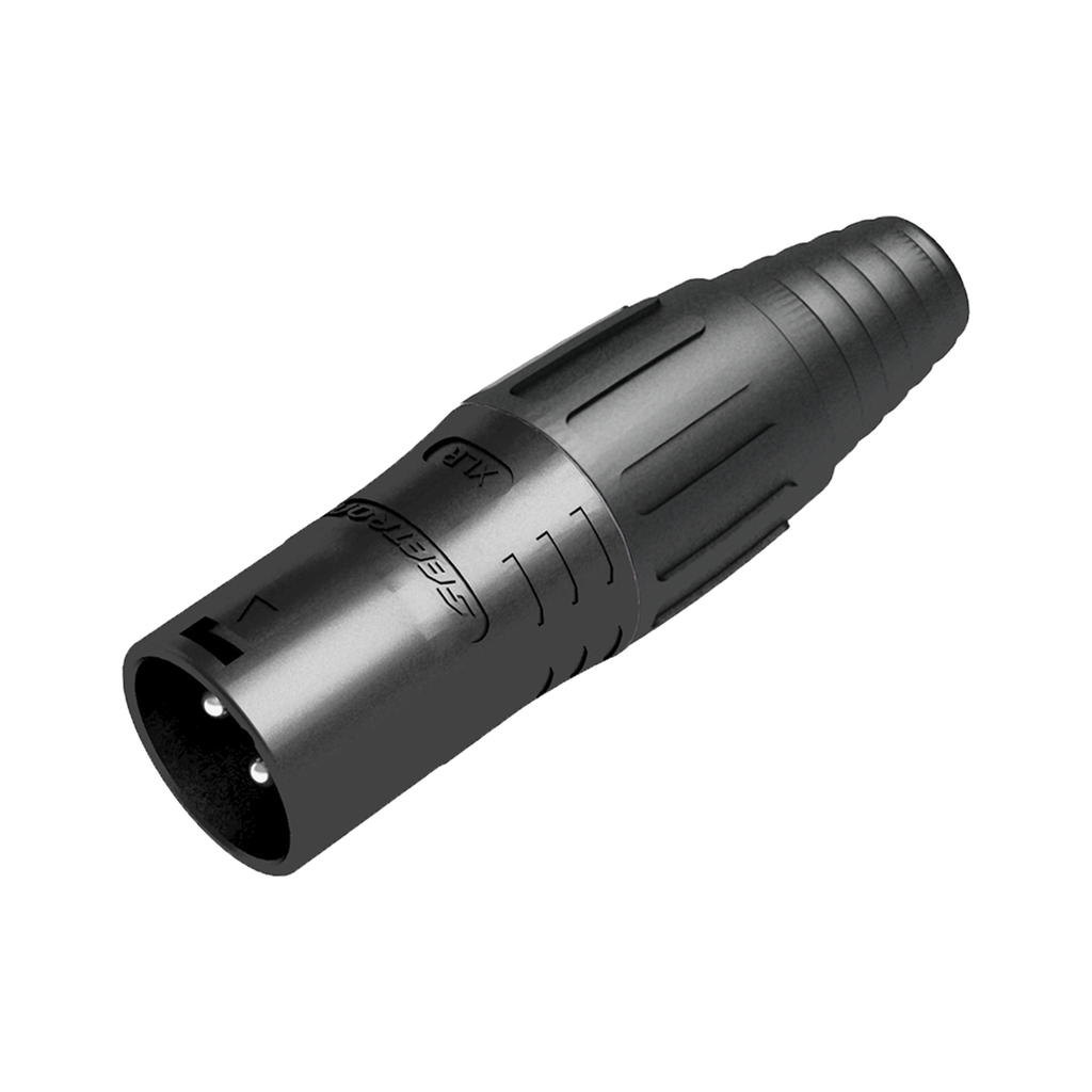 [SCSM3-B] XLR conector de cable macho, carcasa enchapada en negro, contactos enchapados en plata