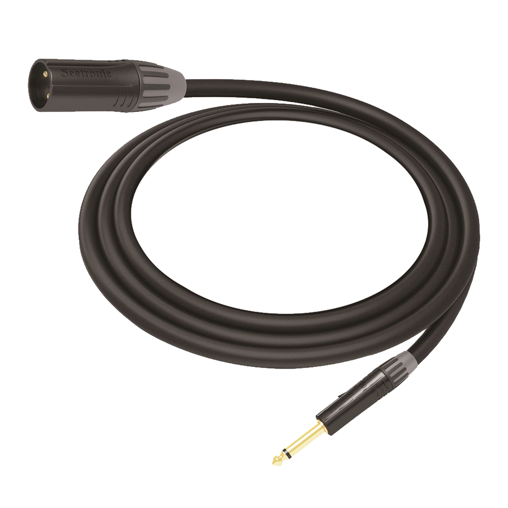 [CMC-MM3-PM-L-3M] Cable de Audio | XLR 3 Polos Macho a Plug 1/4 in mono | Conector Seetronic Serie M SCMF3 - MP2X | Longitud 3m
