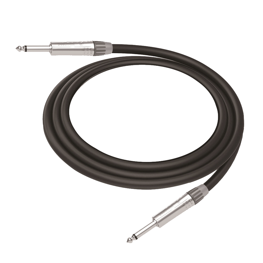 Cable de Audio | Plug 1/4 in a Plug 1/4 in Mono | Carcasa Cromada | Conectores Seetronic | Ideal para Instrumentos | Longitud 5m