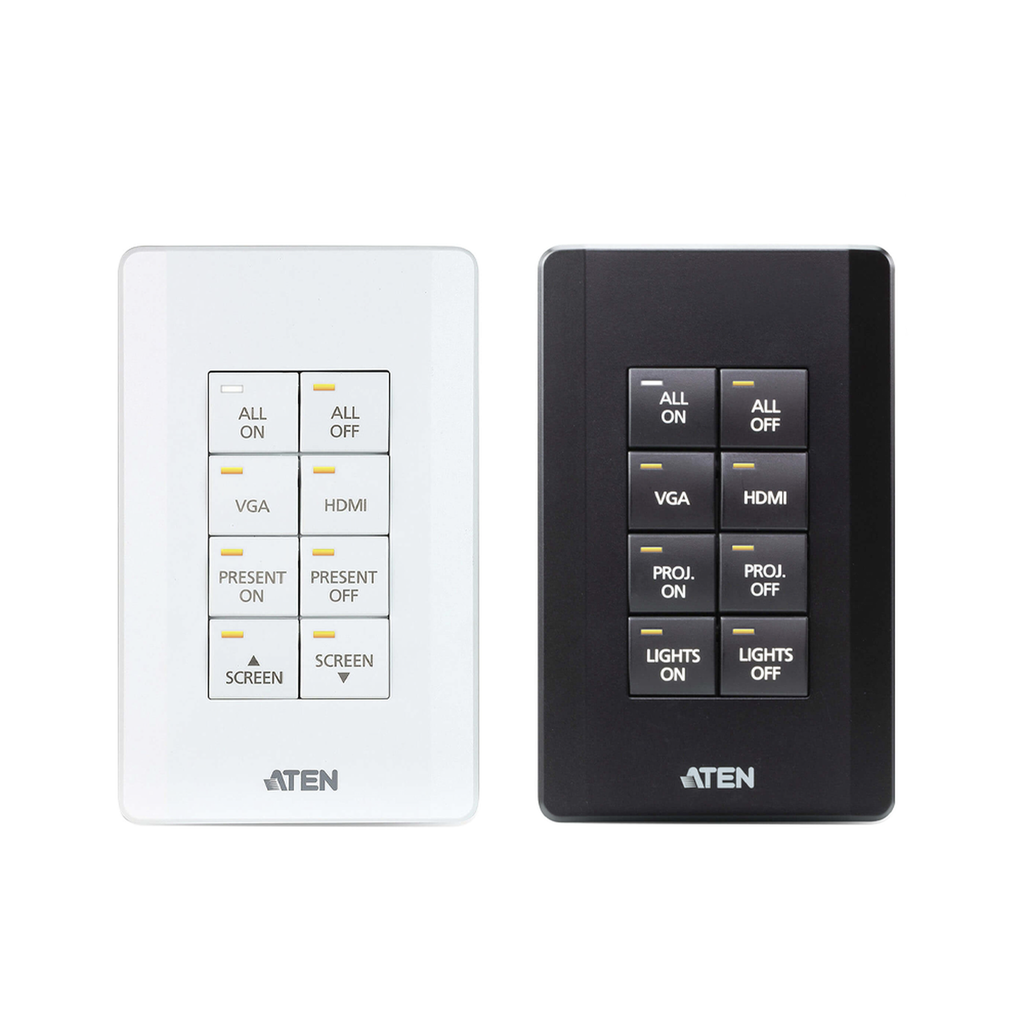 VK108US Sistema de control ATEN | Teclado de 8 botones (EE. UU., 1GANG) | BLANCO |