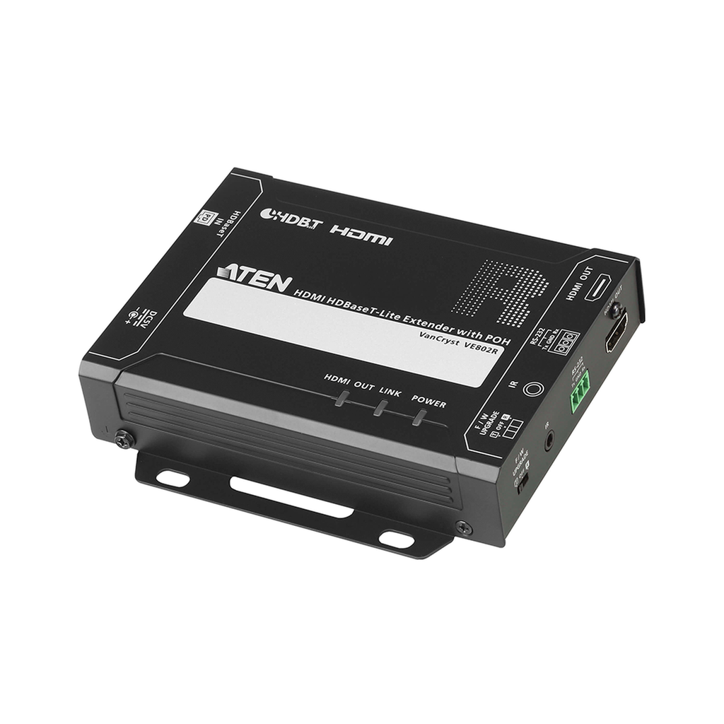 [VE802R] VE802R Receptor HDMI HDBaseT-Lite con PoH | 4K a 35 m (Cat 5e/6) / 40 m (Cat 6a/ATEN 2L-2910 Cat6); 1080p a 60 m (Cat 5e/6) / 70 m (Cat 6a/ATEN 2L-2910 Cat6) | HDBaseT Clase B | PoH PD |