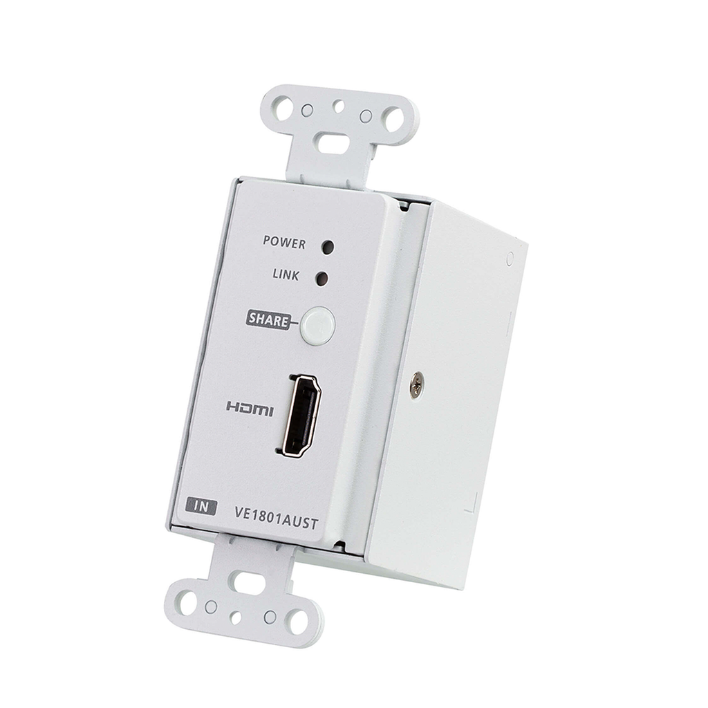 [VE1801AUST] VE1801AUST Transmisor HDMI | 4K a 40 metros | HDBaseT-Lite con placa de pared estadounidense/PoH