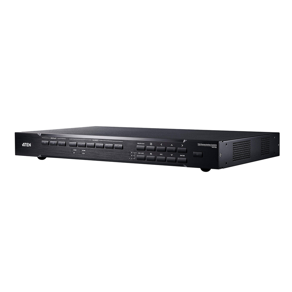 [VP2730] VP2730 SWITCH MATRICIAL 7X3 | CON ESCALADOR DE VIDEO | STREAMING | MEZCLADOR DE AUDIO | HDBaseT | Receptor de IR