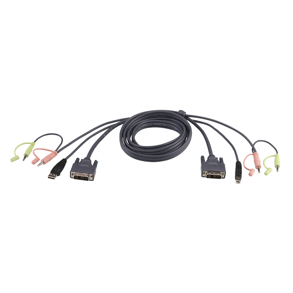 [2L7D02U] Cable KVM DVI-D USB single link de 1,8 m