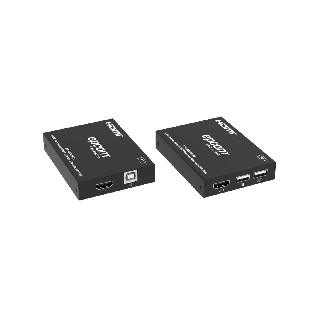 [EPC-E5200K] EPC-E5200K Extensor HDMI con KVM | Sobre IP | Transmisión hasta 150m | Cat5e/6 | HDCP 1.4 | 1080p | Control IR | Compatible con Switch 1G