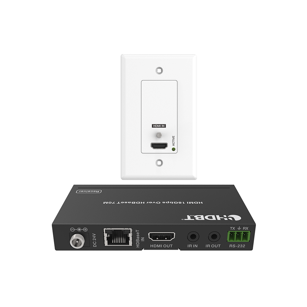 [EPP-WPB70] EPP-WPB70 Kit Extensor HDBaseT | 4K2K@60Hz 40m | 1080p 70m | Función PoC | IR Bidireccional | RS-232 |