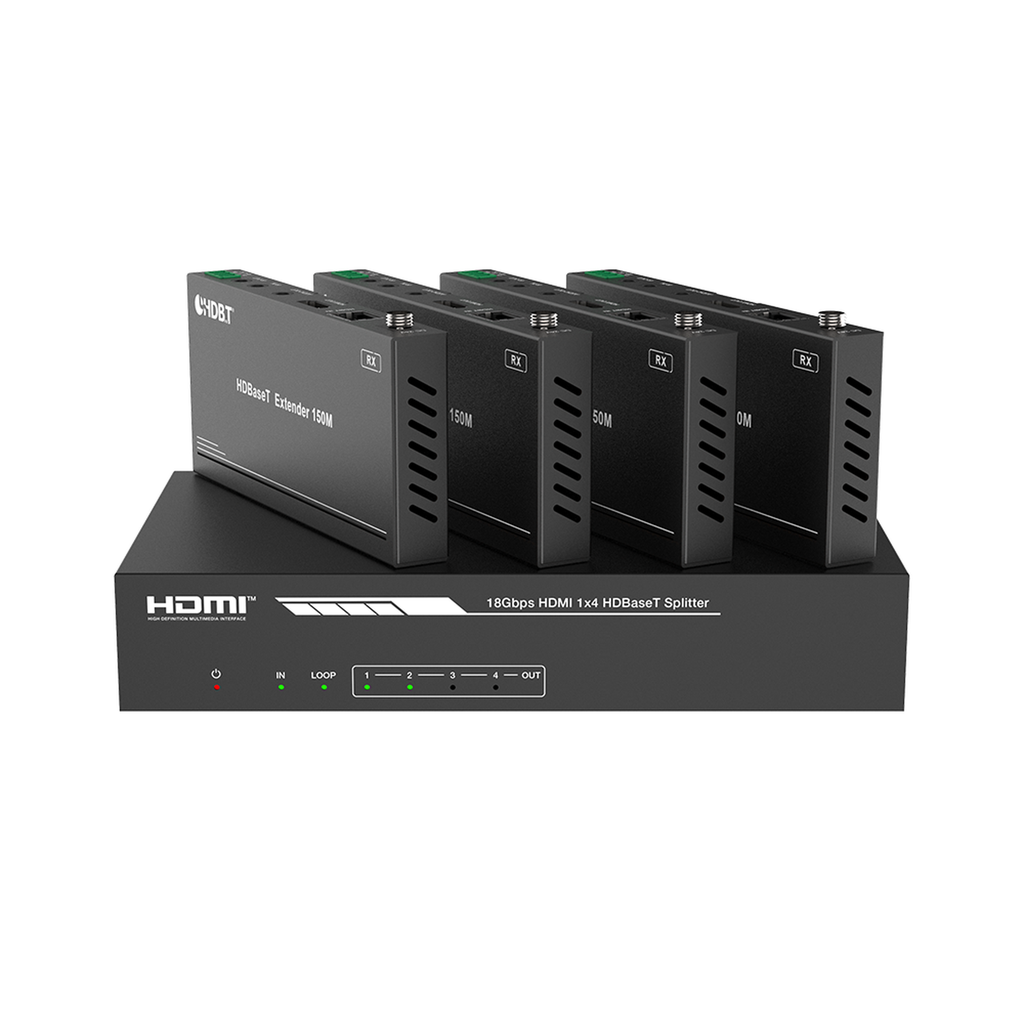 [EPP-SPB14H150] Splitter mas Extensor de Video | 1x4 | ProAV | HDBaseT? | 120m en 4K@60Hz | 150m en 1080p@60Hz | Cat6/6a/7 | Gestión Avanzada EDID | Control IR y RS232 | PoC | Salida de Audio
