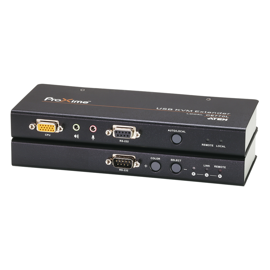 [CE770] CE770 Kit Extensor KVM | VGA/Audio | Cat5e | 300m | 1280 x 1024 | Deskew | Puertos RS232 | Función de compensación de señal