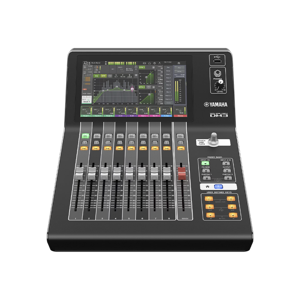 DM3 Mezcladora digital  para grabación o en vivo 16 x 8 pantalla tactil 9 con puertos Dante incorporado