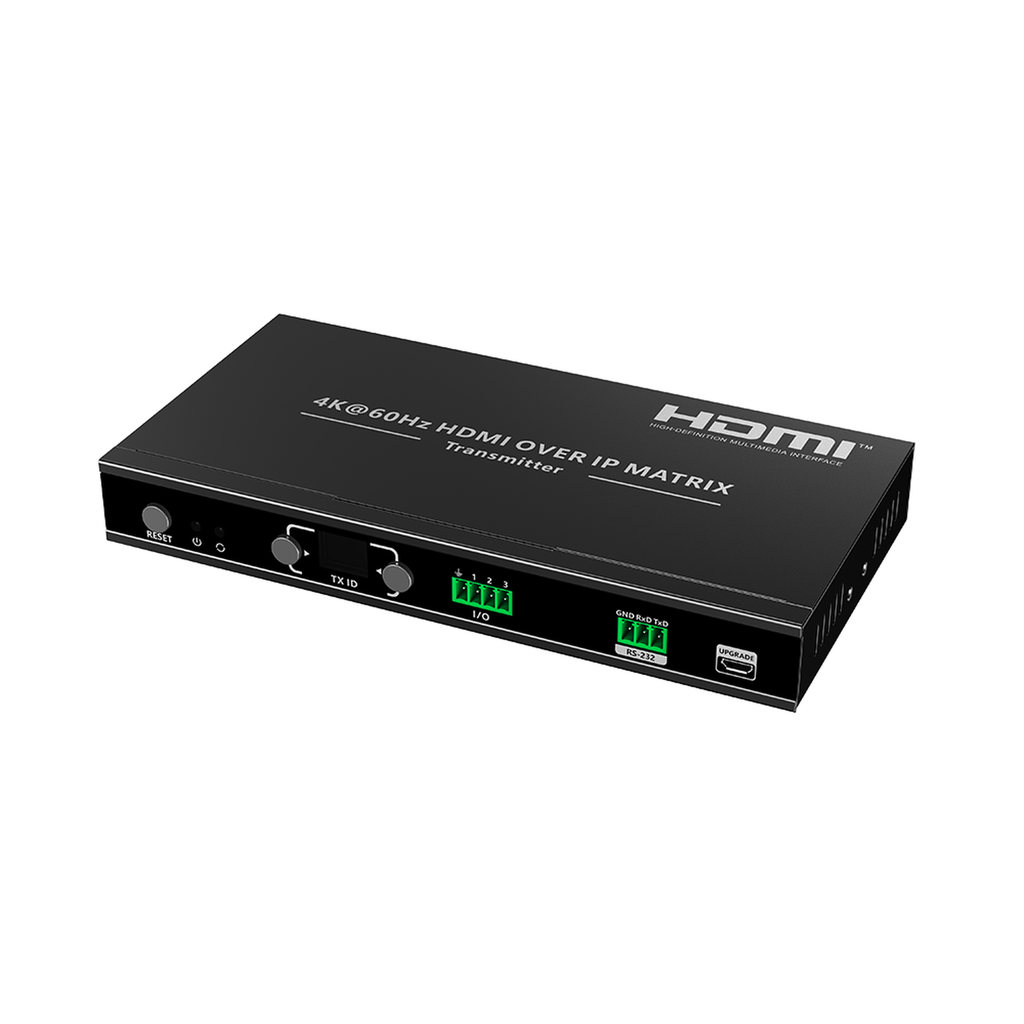 [TTMOIPTX] TTMOIPTX Extensor HDMI sobre IP | Transmisor | 4K@60Hz | 120 m | HDMI 2.0 | HDCP 2.2 | PoE | RS-232 | IR Bidireccional | Multicast