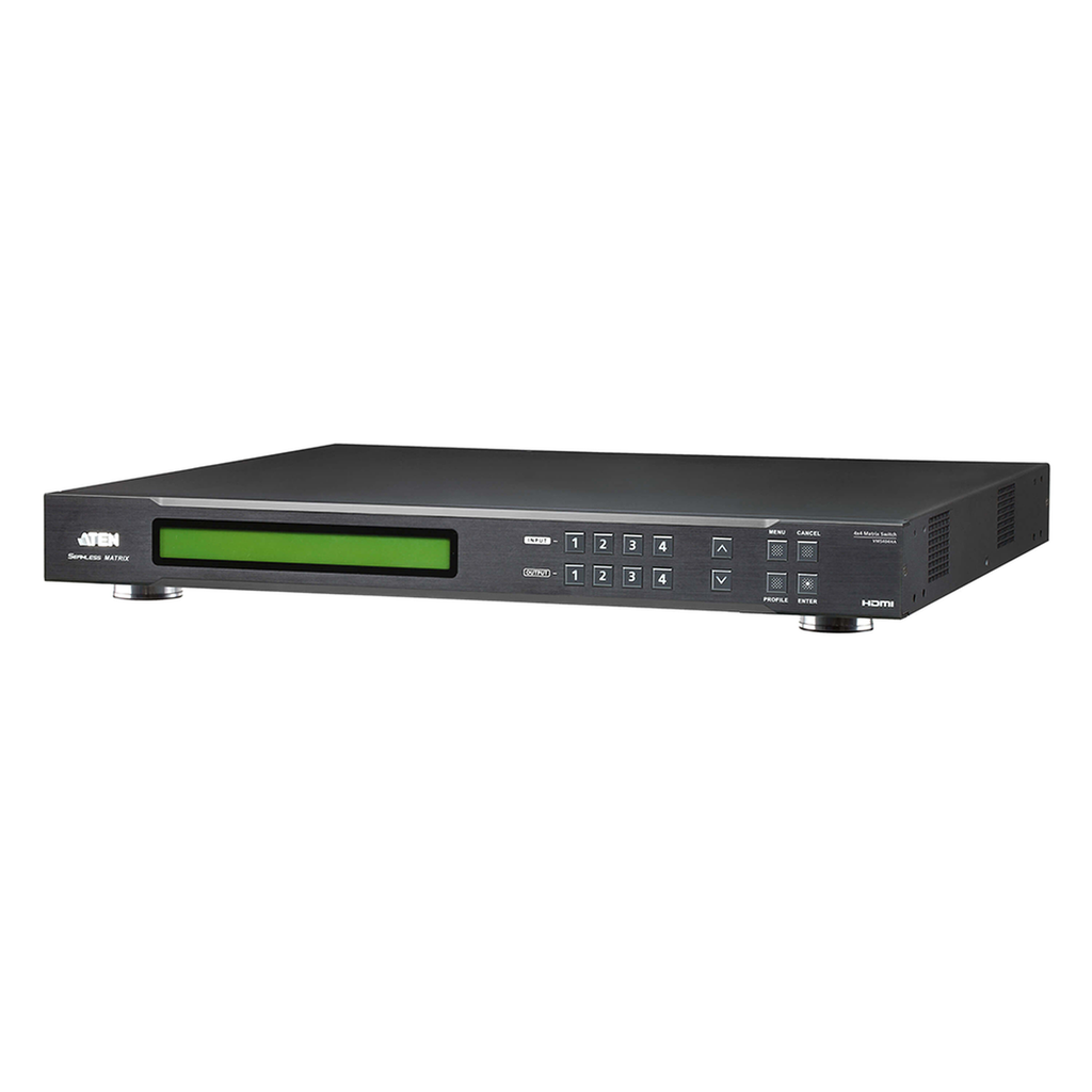 [VM5404HA] VM5404HA Switch De Matriz Hdmi | 4x4 | Con Escalador | Compatible Con Videowall | Seamless Switch? | IR | RS-232 | Ethernet | Salida de Audio
