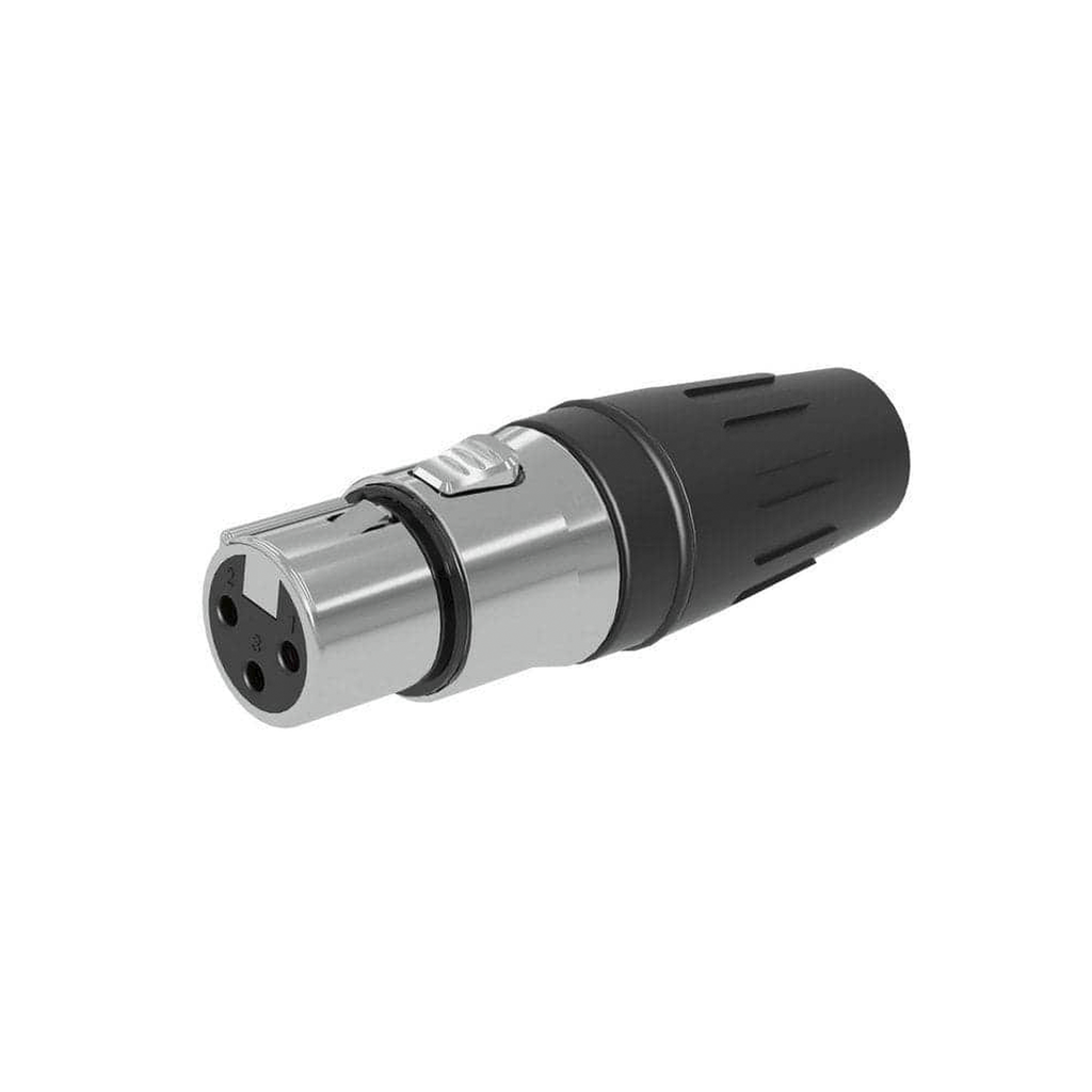 [SCHF3] SCHF3 Conector hembra XLR de 3 núcleos con carcasa de acero inoxidable y contactos chapados en oro