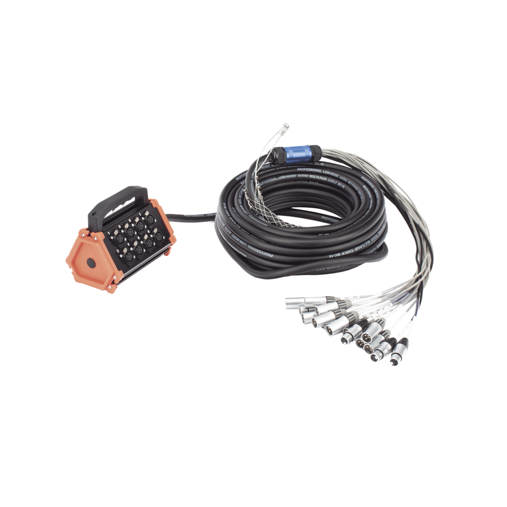 Stagebox, 12+4 canales, 4 extremos son SCMM3, los otros 12 extremos son SCMF3.