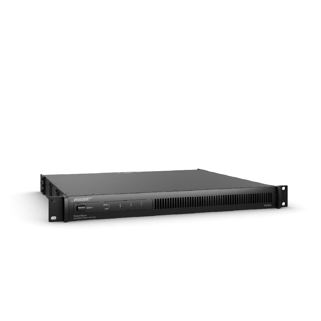 [PS404D] Amplificador de Audio PowerShare | 4x100w | Potencia Adaptable | 4 Canales Dante | Alta y Baja Impedancia