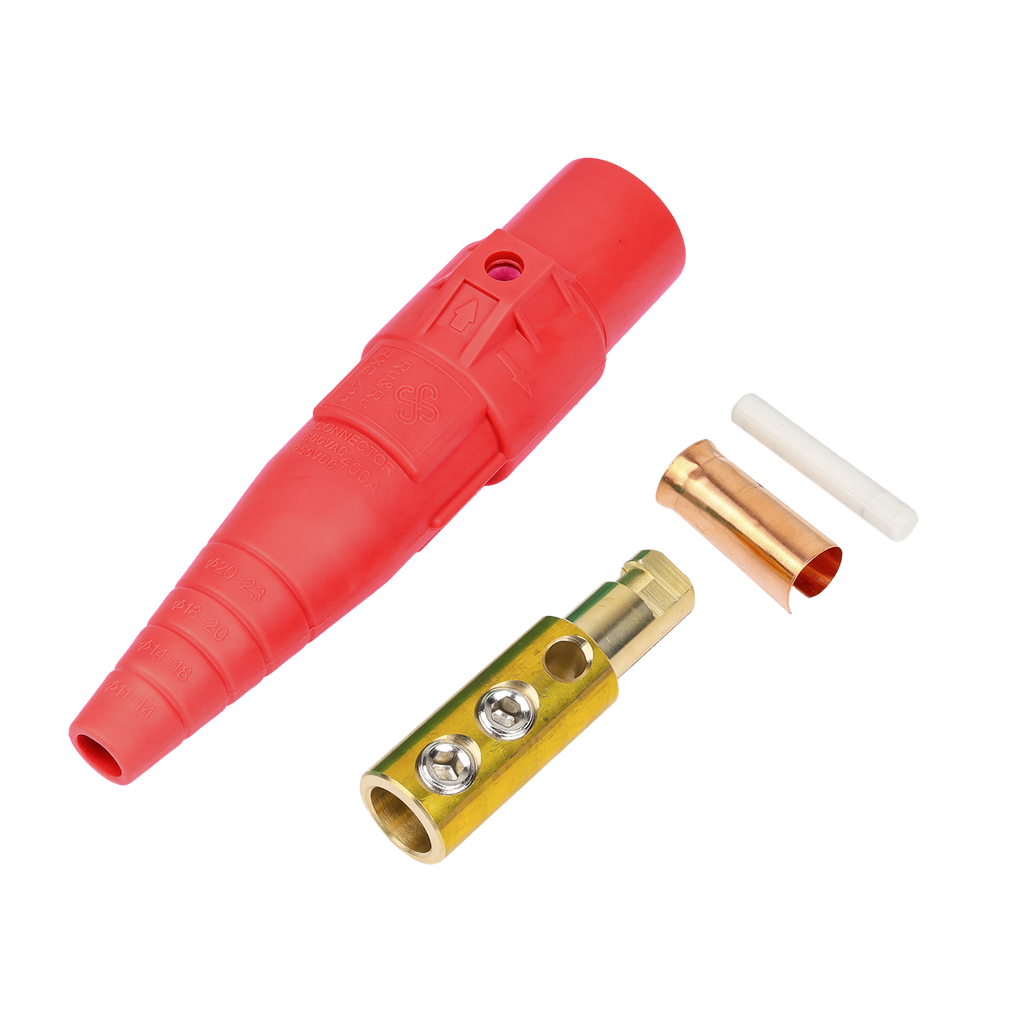 Conector Camlock Macho / 400 Amperes / 600V AC / Sección Cable 50-95 mm² / Compresión por Abrazadera / Plástico Ingeniería / Varios Colores