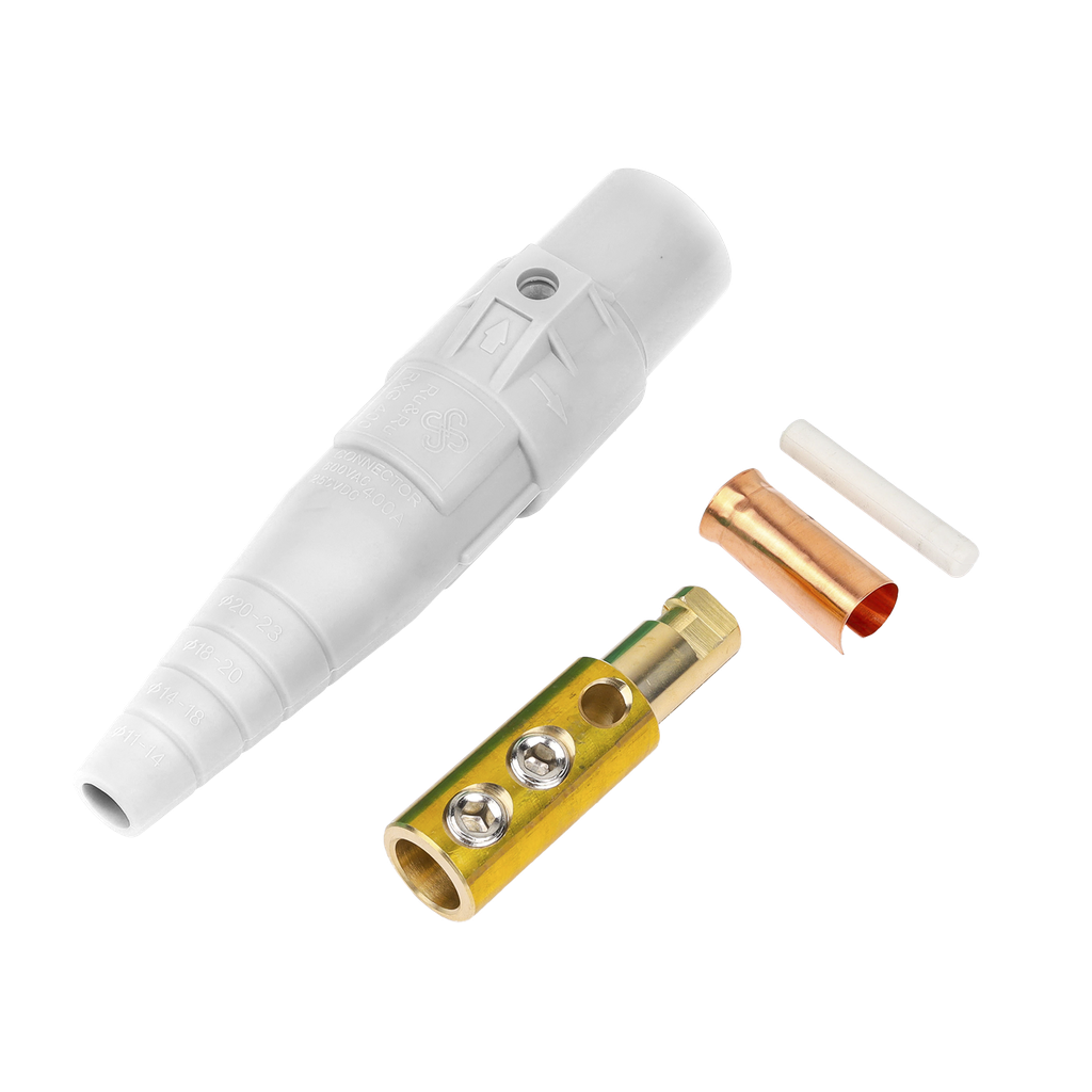 Conector Macho Camlock / 400 Amperes / 600V AC / Sección Cable 50-95 mm² / Abrazadera Compresión / Plástico Ingeniería / Múltiples Colores