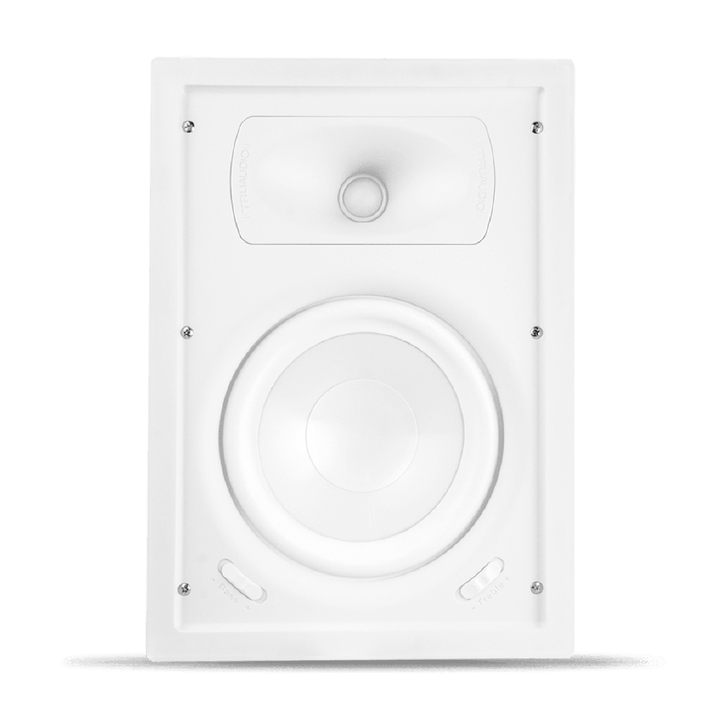 Speaker In-Wall TruAudio Ghost Series | 2 Way | Woofer 8in Polipropileno Blanco | Tweeter 1in | Potencia 5-125 W | Impedancia 8? | Rango de Frecuencia 40-20kHz | Sensibilidad 90dB