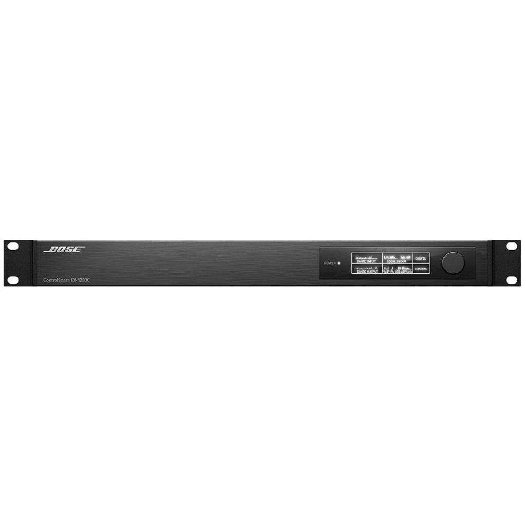 [EX1280C] Procesador de Audio Digital Para Conferencias | Controlspace | 12 Entradas Análogas | 8 Salidas Análogas | 64x64 Dante | Display OLED Frontal