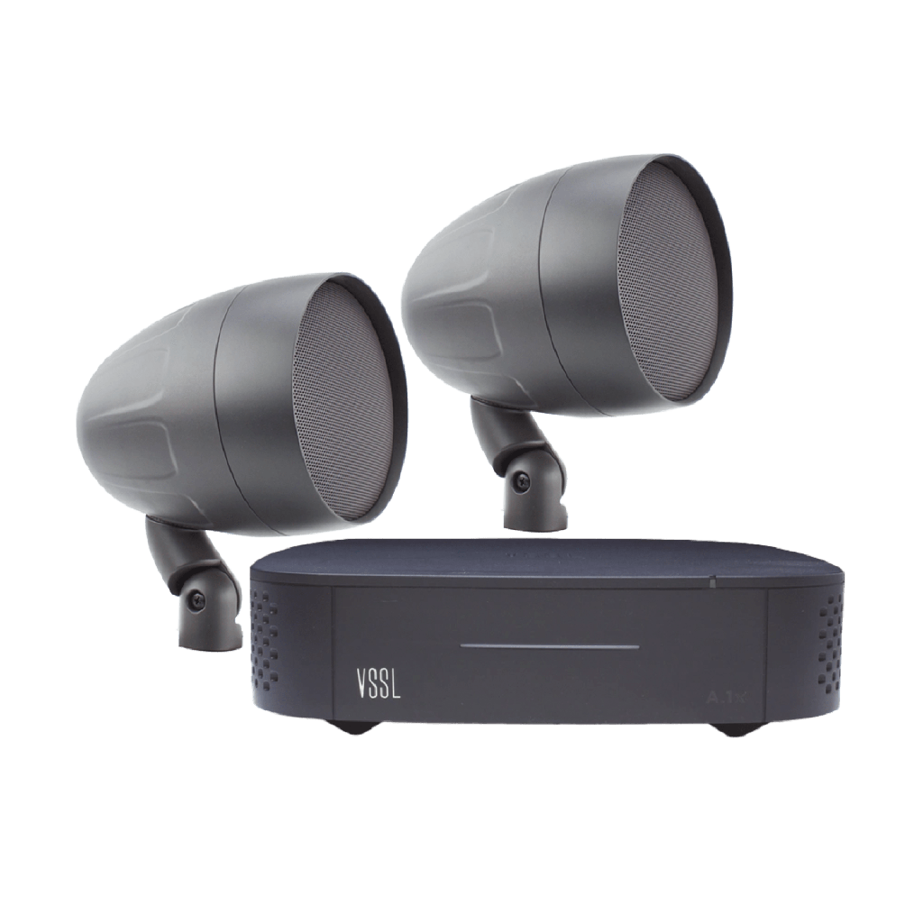 [A1X/2AS2] KIT Amplificador VSSL A1X | 2 Bocinas Acoustiscape TruAudio Modelo AS2T |  IP66