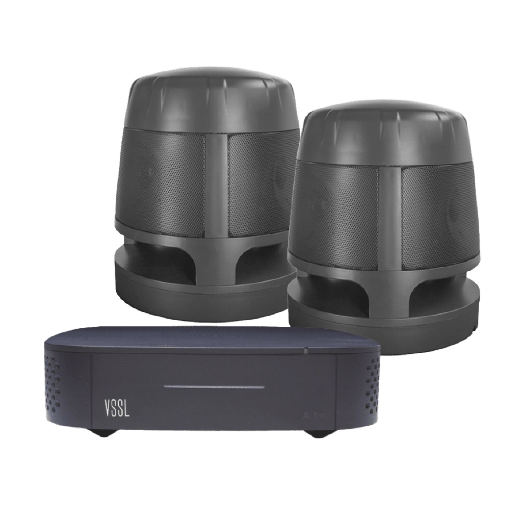 [A1X/360] KIT Amplificador VSSL A1X | 2 Bocinas Acoustiscape TruAudio Modelo AS360 |  IP66