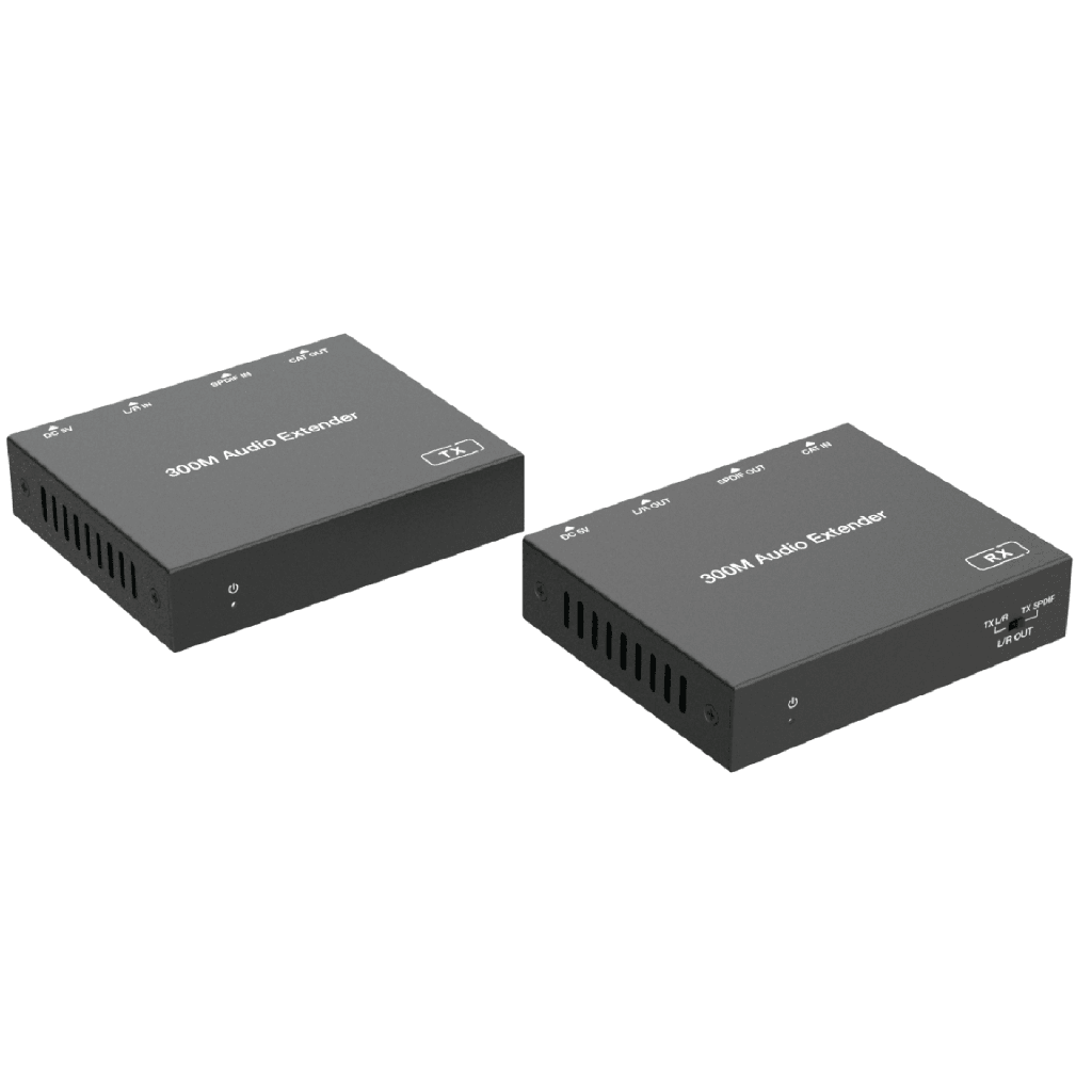 [EPC-EDA300S] Extensor de Audio | Digital Óptico y Analógico | Transmisión hasta 300 m | Soporte 48/96/192 kHz | Selección de salida en receptor | Función POC bidireccional | Plug-and-Play | Ideal para HDTV, AVR y sistemas multizona